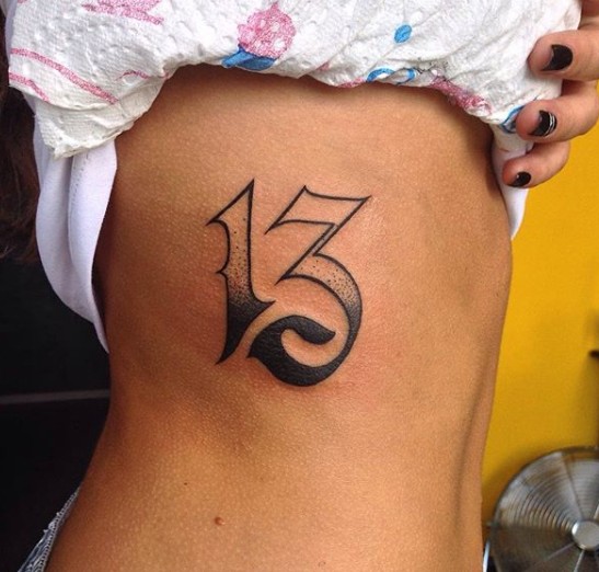 Татуировка число 13