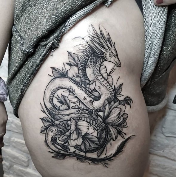 Tattoo * Тату дракон для девушек. 