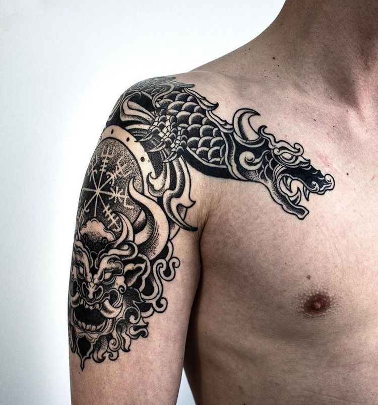 Тату драконов мужские — фото и значение татуировок года