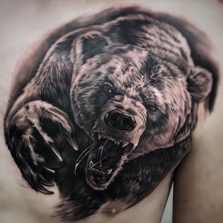 Татуировки оскал медведя